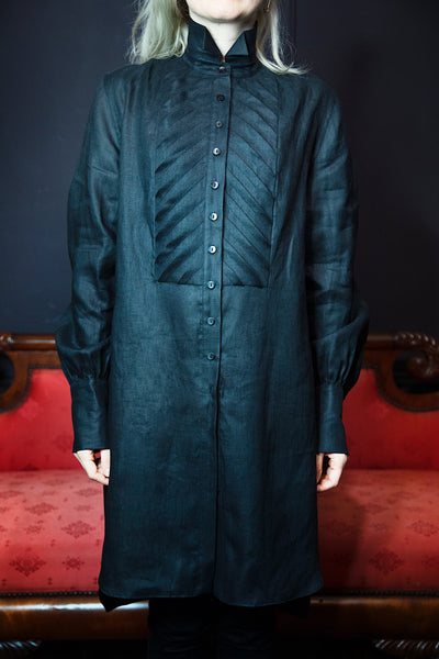 Bias Pleats Tuxedo Shirt
