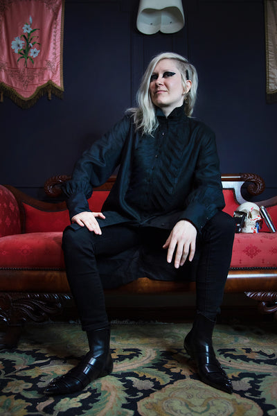 Bias Pleats Tuxedo Shirt