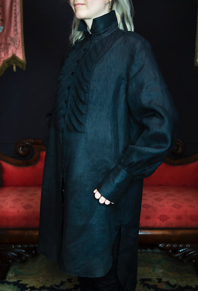 Bias Pleats Tuxedo Shirt