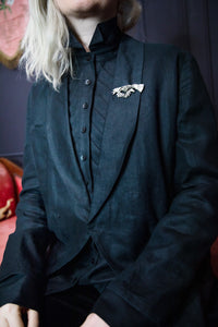 Bias Pleats Tuxedo Shirt
